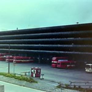 Prestons Iconic 1960's Bus Station pictured in 1981, 12 years after opening, looking at the Ribble Bus Co. side from Ringway. (C)