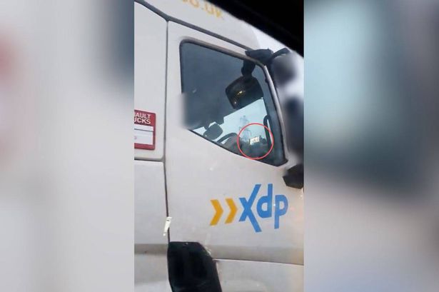 XDP driver seen watching TV on M6 near Manchester on October 14