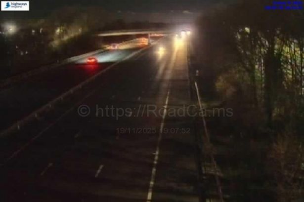 The M4 in Wiltshire this evening