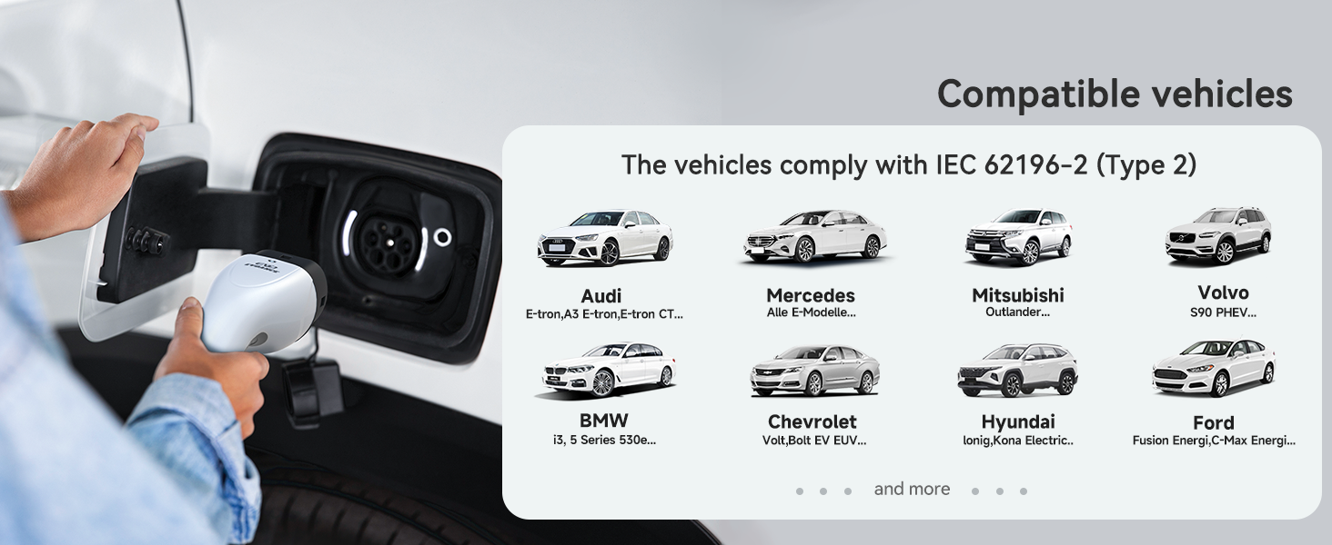 Text reads 'Compatible vehicles'. Diagram showing various vehicle silhouettes with compatibility information for a product.
