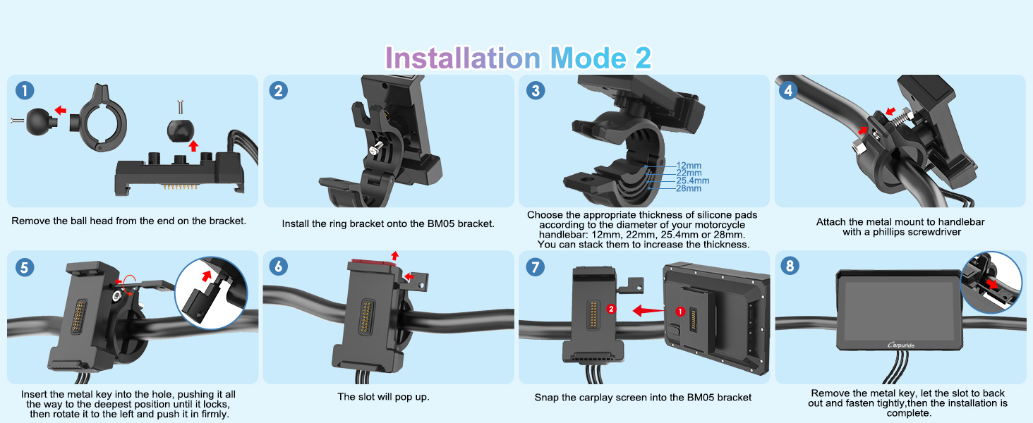 Text reads 'Installation Method'. Technical installation diagram showing step-by-step mounting instructions with multiple illustrated panels.