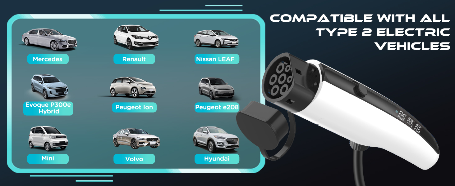 Text reads 'COMPATIBLE WITH ALL TYPE 2 SELECTED VEHICLES'. Round steering wheel remote control device displayed against background showing compatible car models grid.