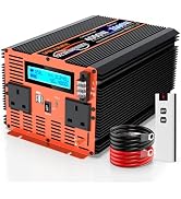 4000W Pure Sine Wave Inverter 12V to 240V Car Converter Power Inverter with LCD Display 2AC Outle...