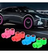 4PCs Dust Caps for Car Tyres,Fluorescent Car Tyre Valve Caps,Luminous Tire Valve Cap,Glow in the ...
