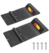 Collection of black plastic or rubber track-like components shown from various angles, appearing to be modular connectors or protective covers.