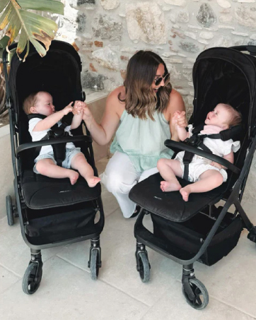 Text reads: 'My Babiie is a leading brand specialising in innovative baby products designed to enhance the parenting experience.' Pink-toned background with black text.