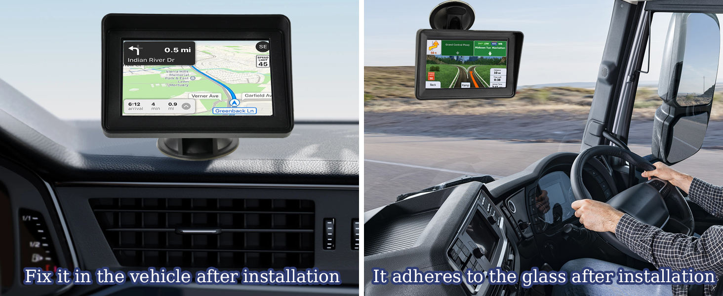 Text reads 'TRAFFIC LIGHT REMINDER', 'SPEED CAMERA WARNING', 'SPEED LIMIT REMINDER', 'WEIGHT LIMIT REMINDER', and 'Two installation methods'. Dashboard camera or vehicle safety device shown with road signage and installation options.
