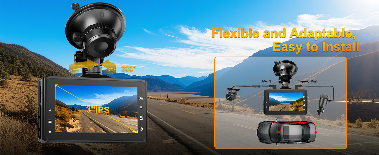 Multiple screenshots showing a mounted phone holder device in use while driving, displaying GPS navigation on winding mountain roads with scenic views.