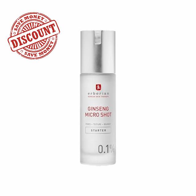 Erborian - Ginseng Micro Shot - Inspired by Micro-Needling - Retexturizing Face Serum with Korean Ginseng and Collagen - Concentrated in spicules - Korean Cosmetic
