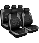 Leather Car Seat Covers Full Set,Universal Front Rear Seats Protectors Set,Soft & Breathable Car ...