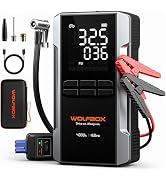 WOLFBOX 2000A Jump Starter Power Pack with Air Compressor, 12V Car Battery Booster Jump Starter f...