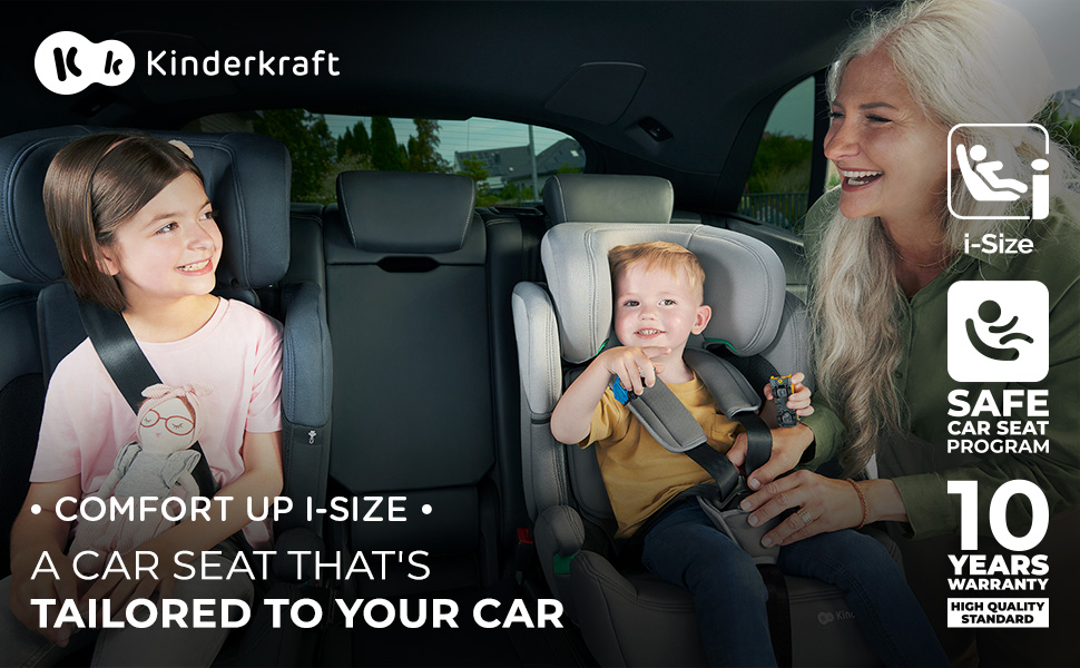 Kinderkraft Car Seat COMFORT UP, I-SIZE Booster Child Seat, with 5 Point Harness, 