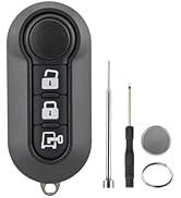 Collection of black plastic electronic key fobs or remote controls with buttons, shown alongside small tools and accessories in a product layout display.