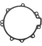 Black automotive gasket with curved design and several mounting holes, appears to be an engine or transmission seal.