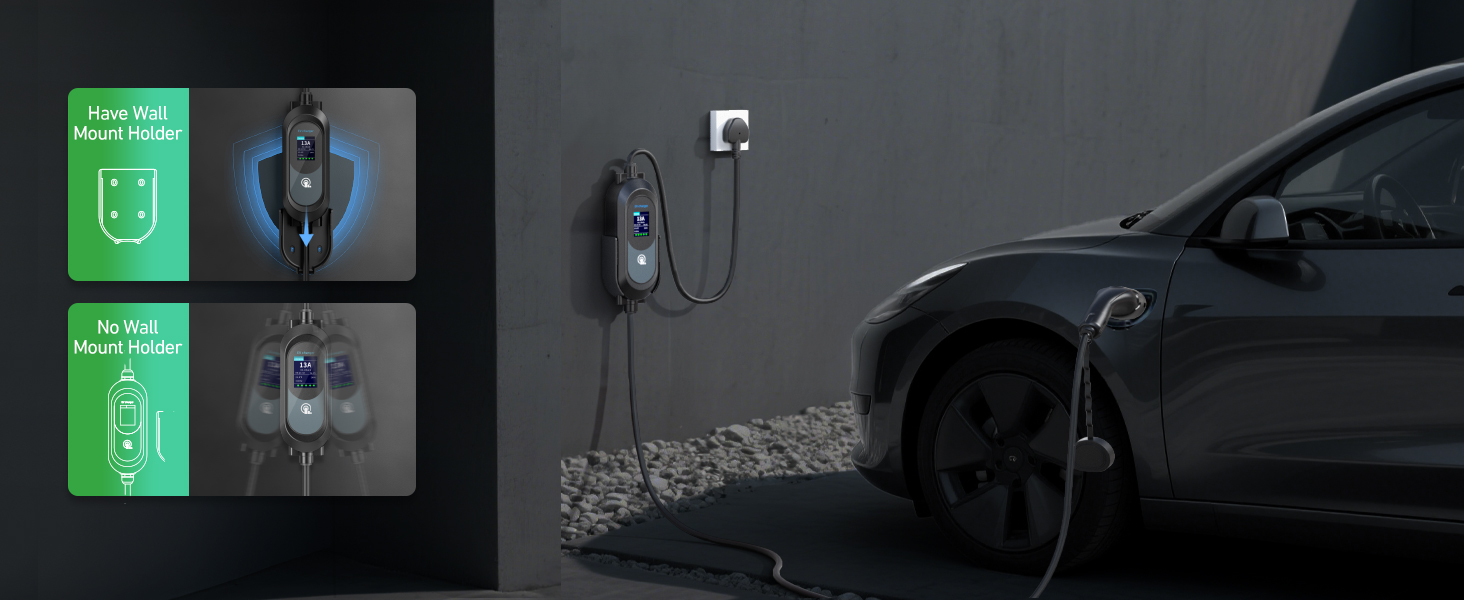Multiple digital displays showing charging interface or status indicators against dark background with illuminated elements.