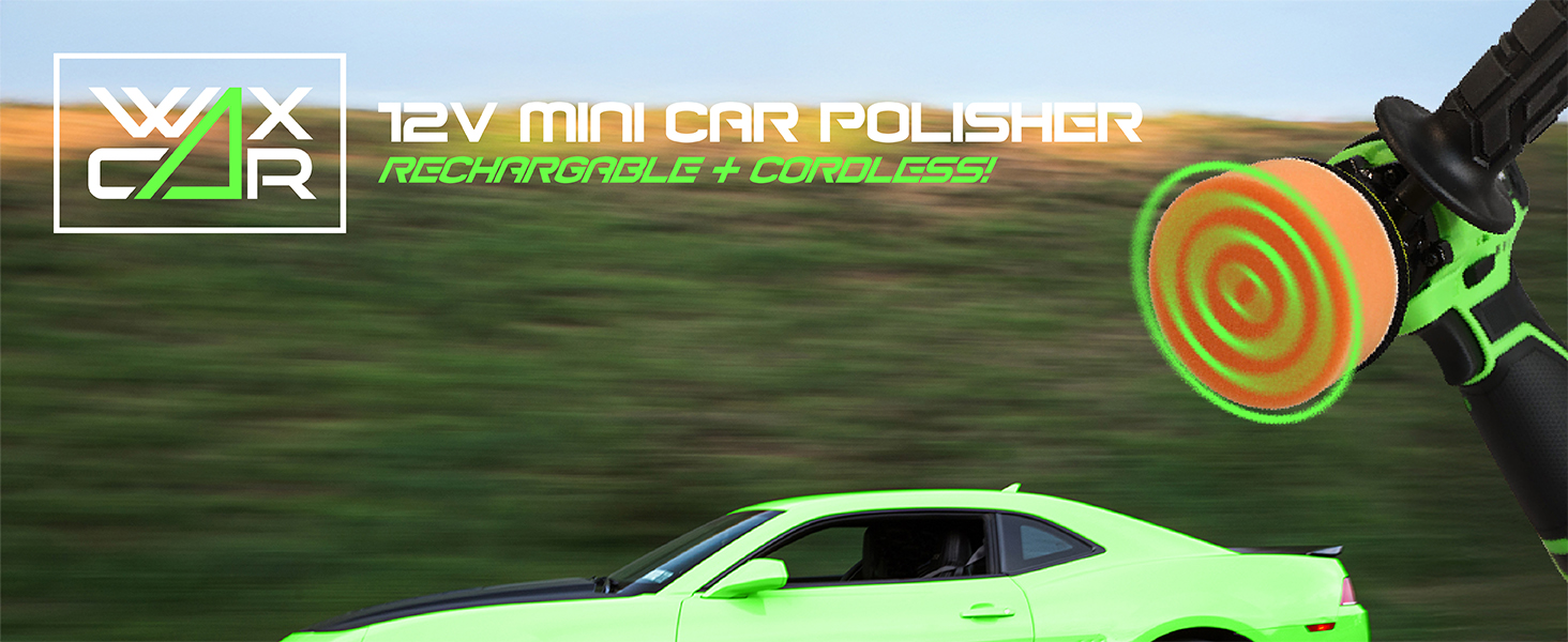 mini car polisher buffer automotive polish kit 12v 6 speed with attachments and carry bag waxacar