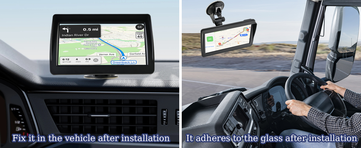 Text reads 'TRAFFIC LIGHT REMINDER,' 'SPEED CAMERA WARNING,' 'Two installation methods.' Four installation instruction panels showing traffic light remover and speed camera warning device mounting options.
