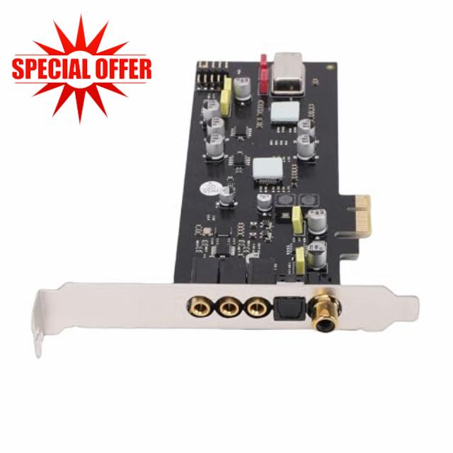 PCIE Sound Card Support for SSS1700 100dB Fiber Optic Coaxial Digital HiFi Internal Sound Card Built in ADC and Digital to Analog Converte