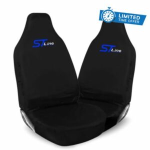 ST Line Car Seat Covers – Black Waterproof Front Seat Protectors
