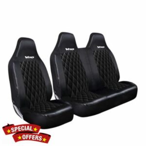 FOR MERCEDES VITO- PREMIUM QUILTED BLACK LEATHER FRONT DRIVER & PASSENGER SEAT COVERS SET HEAVY DUTY WATERPROOF SEAT PROTECTORS 2+1 SINGLE + DOUBLE 956