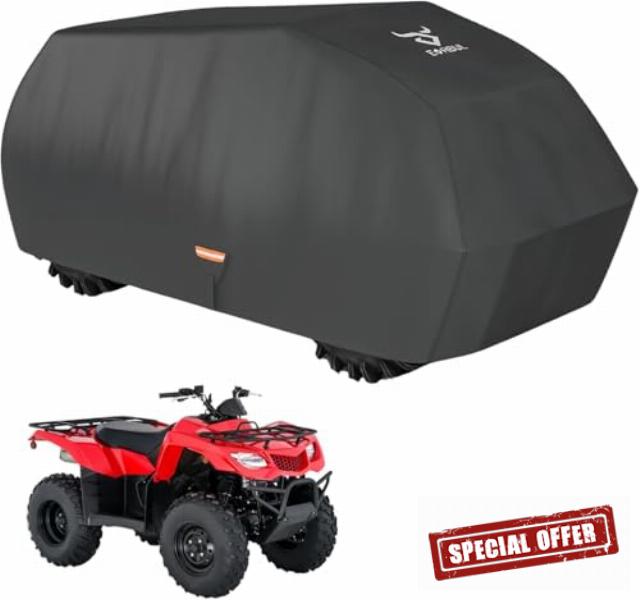 Upgraded ATV Cover Heavy Duty 420D All Weather 4 Wheeler Cover 81"L x 49"W x 44.5"H Compatible with Yamaha Suzuki Polaris Kawasaki CFMOTO Waterproof and Dustproof Quad Cove