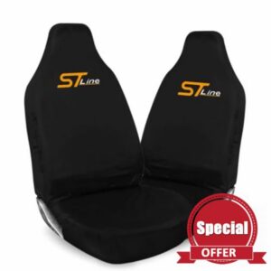 ST Line Car Seat Covers – Black Waterproof Front Seat Protectors