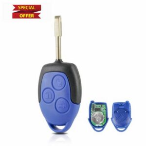 433mhz 3 Buttons Remote Key Fob Fit For Ford Transit MK7 Blue Key 2006 2007 2008 2009 2010 2011 2012 2013 2014 with CR2032 Battery