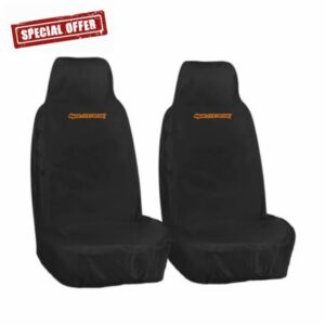2x Front Pair Custom Seat Covers Heavy Duty Waterproof Black Protectors 1+1 - Fits Ranger Wildtrak