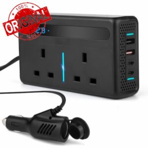 Upgraded 300W Car Power Inverter DC 12V to AC 240V with 2 UK Plug Sockets