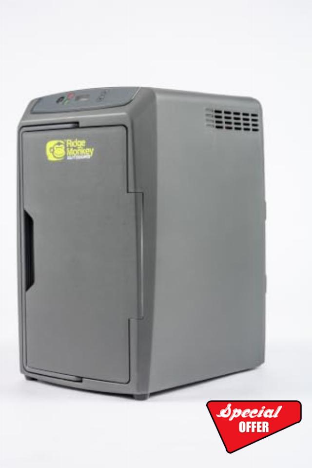 Ridgemonkey Outdoors CombiChilla 18L Electric Cool Box - 12V Portable Thermoelectric Cooler & Food Warmer - Mini Fridge for Camping