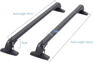 105CM T-Slot Aluminium Roof Rack with 2 Keys. Anti-Theft Luggage Carrier for Cars with Raised Running Rails