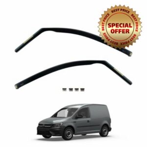Van Demon Team HEKO Wind Deflectors VW Caddy 2004-2020 Compatible Front Set of Window Deflectors Accessories Smoked UV & Scratch Resistant Acrylic In-Channel Fitting Air Ventilation & Rain Protectio