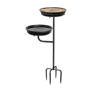Metal Standing Feeder Tray With 4 Prongs Base For Garden Backyard Deck Pavilion Lawn Decor Home Decor Landscape Dad Mom