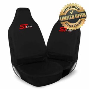 ST Line Car Seat Covers – Black Waterproof Front Seat Protectors