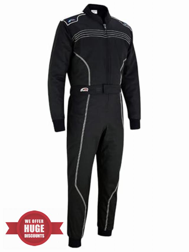 Folkon Kids Karting Suit Junior Go Kart Racing Overalls Poly Cotton One Piece with Adjustable Waist Belt Rally Practice Sui