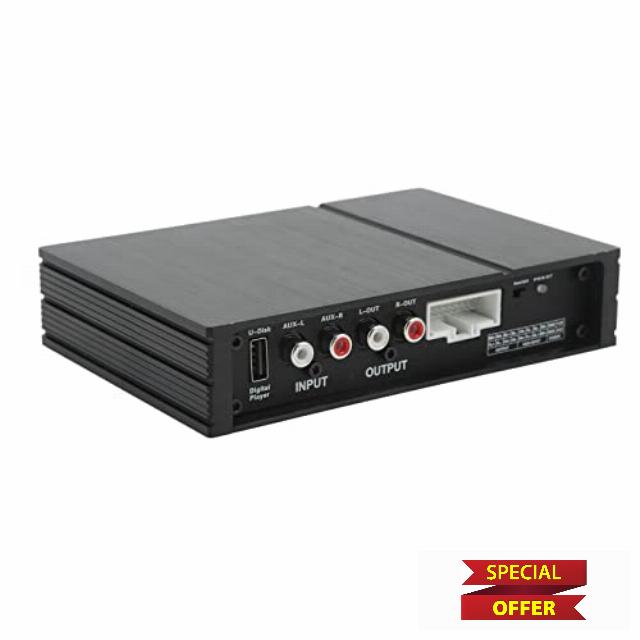 Ldafava Car Amplifier 4 Channel Input HD App Control 12V Universal System Metal Construction for Car Sound Upgrade