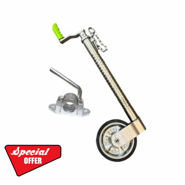 Maxa 48mm Trailer Jockey Wheel Ribbed 500kg & Cast Clamp - Super Heavy Duty
