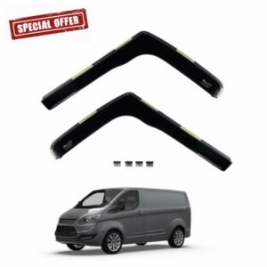 Team HEKO Wind Deflectors Ford Transit Custom 2013-2024 GEN1 Compatible Front Set of Window Deflectors Accessories UV Scratch Resistant Acrylic In-Channel Fitting Air Ventilation Rain Protectio
