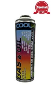 COOL5 - Refrigerant DIY Refrigerant r134a/R12 with Oil - Replacement Gas for Air Conditioner Car - Air Conditioner Refill Set Car - Refill Gas - 290g Ne