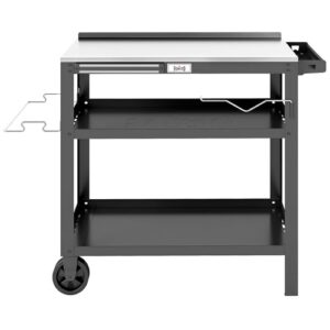 Outdoor Serving Trolley with Seasoning Rack & Magnetic Tools Holder