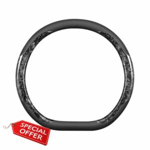 Ergocar Car Steering Wheel Cover D Forged Carbon Fiber Double Color Bundle Universal Size 15 inches (38 cm) Suitable for various vehicles such as cars