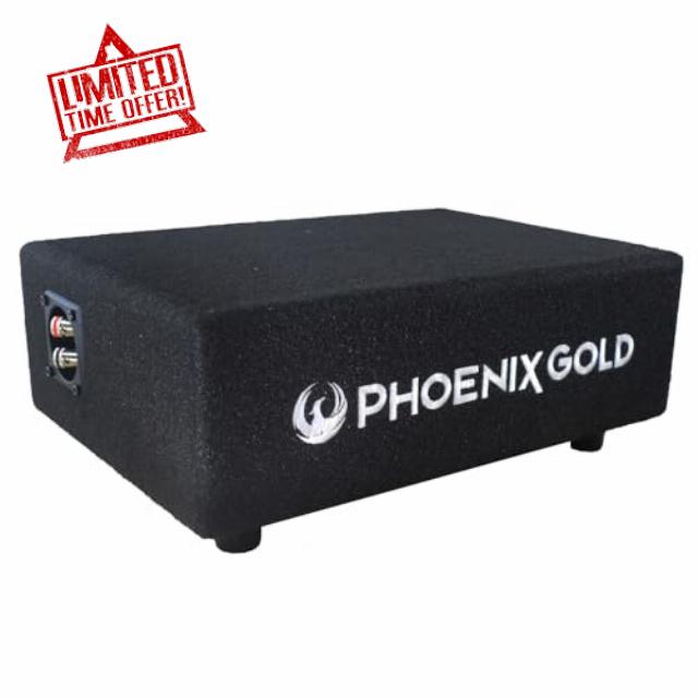 PHOENIX GOLD ZX18PDF 8" Sealed Subwoofer Enclosure 250W RMS 500W Max 2Ω with Grille Car Audio VWT6/T5 Ford Transit Custom Fiat Ducato Underseat fitme