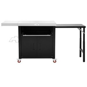Folding Extension Table | Stainless Steel Table Top & Side Table | Pull-Out Plate