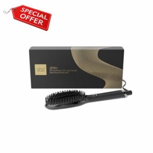 ghd Glide+ Smoothing Hot Brush in Black - Quick & Easy Ultra Smooth Results with No Extreme Heat Damage