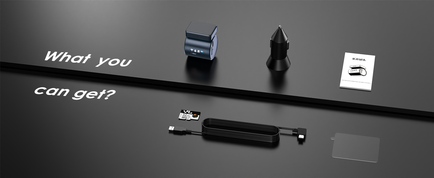 Text reads 'What you can get?' on dark background with small product silhouettes displayed.
