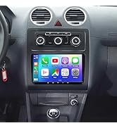 Car dashboard infotainment system displaying colorful app icons including calendar, maps, and communication apps on touchscreen display with climate controls below.
