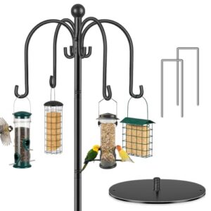 188cm Bird Feeder Pole Stand with 4 Hooks