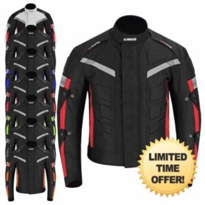 LIMA MOTO Men’s Motorcycle Jacket 4 Season Cordura Textile Biker Jacket Waterproof Windproof with CE Armor