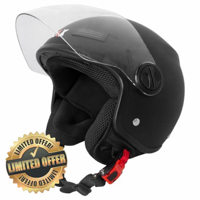 Zorax ZOR-609 Matt Black XXL (63-64cm) Open Face Helmet Scooter Motorbike Motorcycle Crash Ece 2206