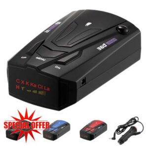 Speeder Pro Radar Detector Car Radar & Speed Camera Detector Long Range Detection 360° Omnidirectional Monitoring Voice Alerts Early Warning for Speed Traps & Photo Capture (Blakc)